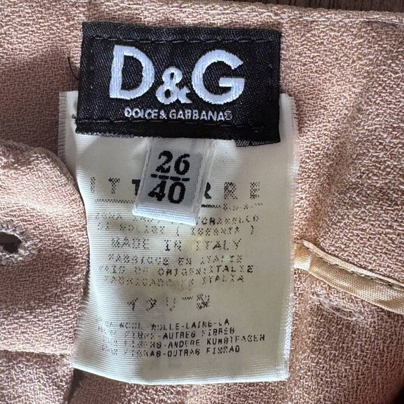 Vintage Authentic Dolce & Gabbana Dress Pants in Tan Color - Size 26 - Picture 3 of 6